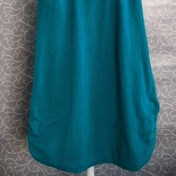 Self Esteem Teal racerback women's top w ruffles - Picture 3 of 9